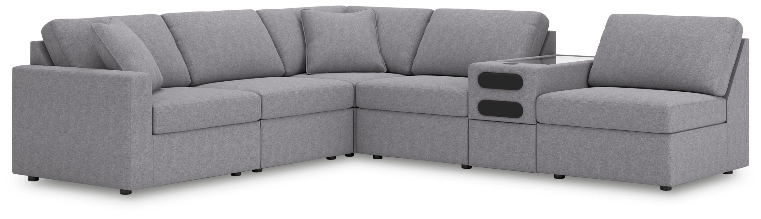 Signature Design Granite 6-Piece Sectional with Audio Console
