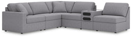 Signature Design Granite 6-Piece Sectional with Audio Console