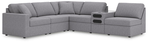 Signature Design Granite 6-Piece Sectional with Audio Console