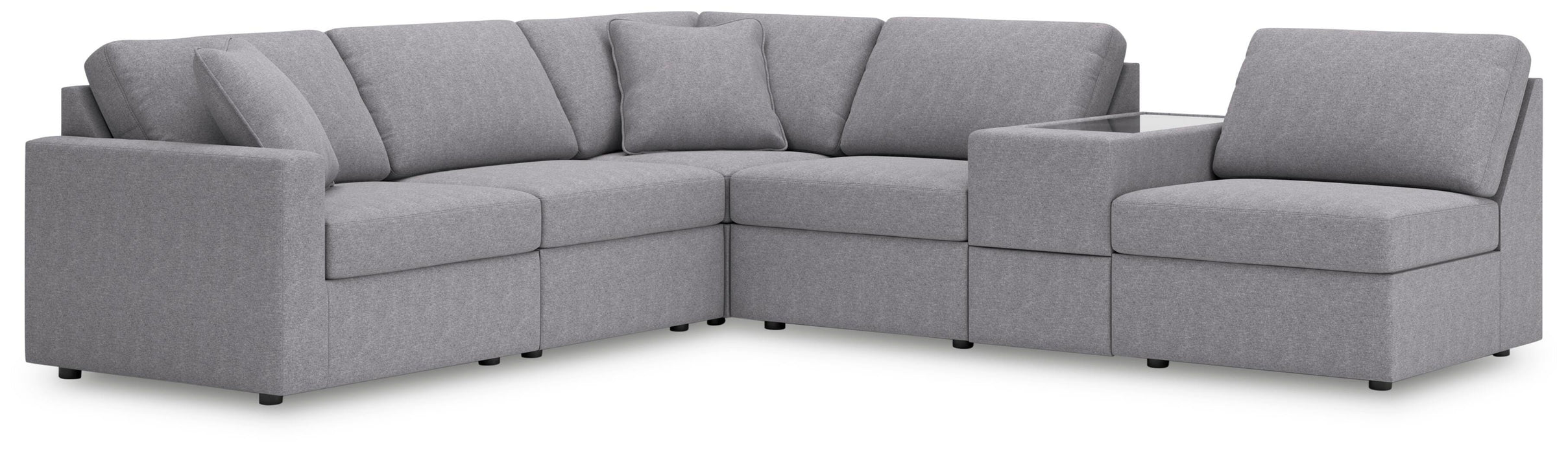 Signature Design Granite 6-Piece Sectional with Storage Console