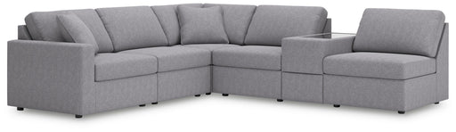 Signature Design Granite 6-Piece Sectional with Storage Console