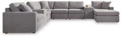 Signature Design Granite 8-Piece Sectional with Chaise and Storage Consoles