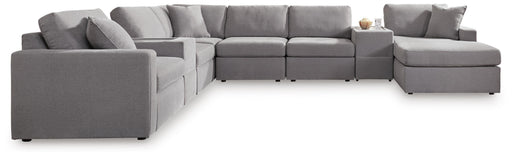 Signature Design Granite 8-Piece Sectional with Chaise and Storage Consoles