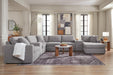 Signature Design Granite 8-Piece Sectional with Chaise and Storage Consoles