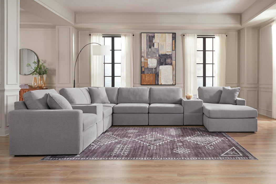 Signature Design Granite 8-Piece Sectional with Chaise and Storage Consoles