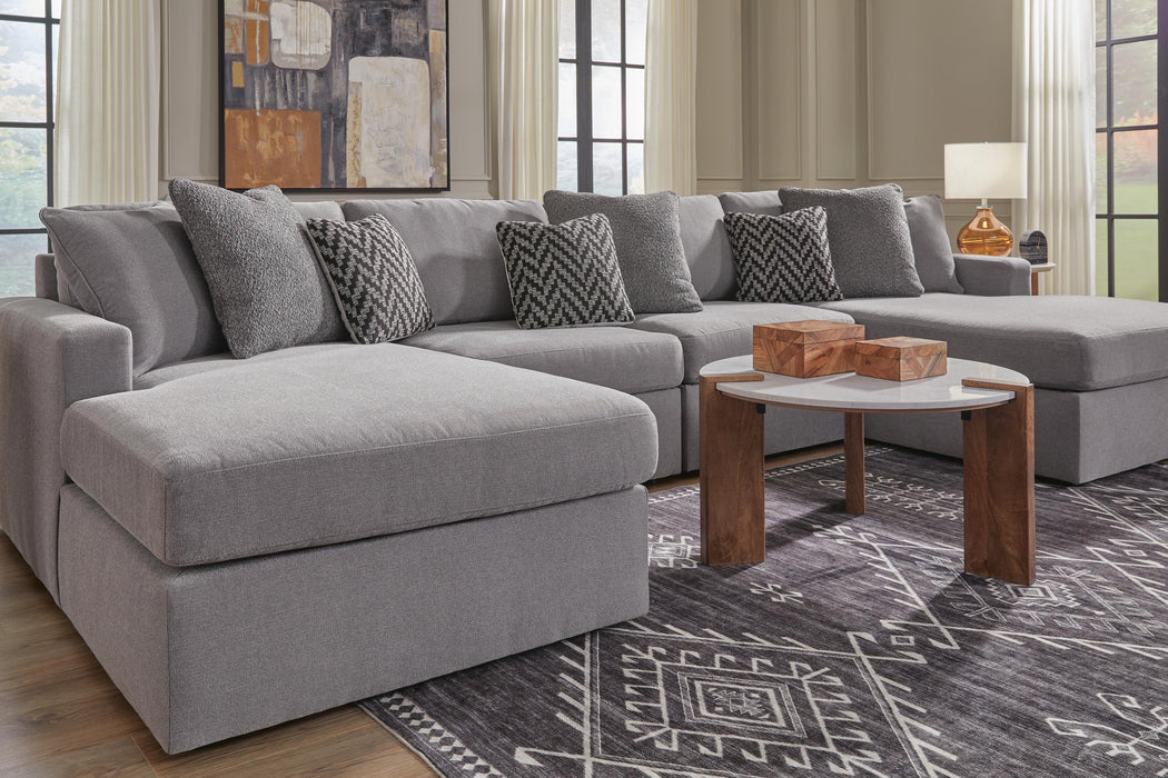 Signature Design Granite 4-Piece Double Chaise Sectional