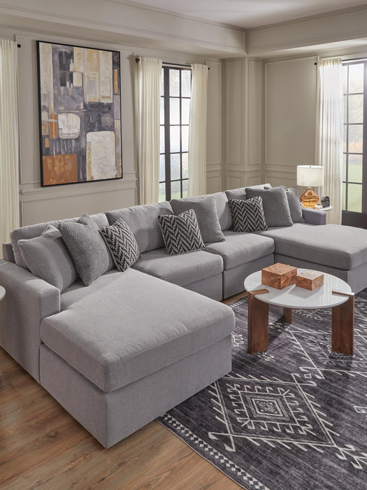 Signature Design Granite 4-Piece Double Chaise Sectional