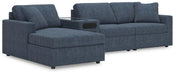 4-Piece Sectional with Chaise and Audio Console