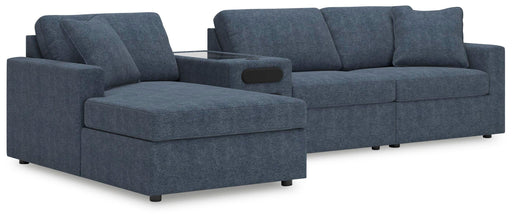 4-Piece Sectional with Chaise and Audio Console