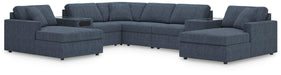 Signature Design Ink 8-Piece Double Chaise Sectional with Audio and Storage Consoles