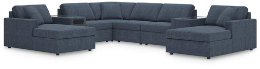 Signature Design Ink 8-Piece Double Chaise Sectional with Audio and Storage Consoles