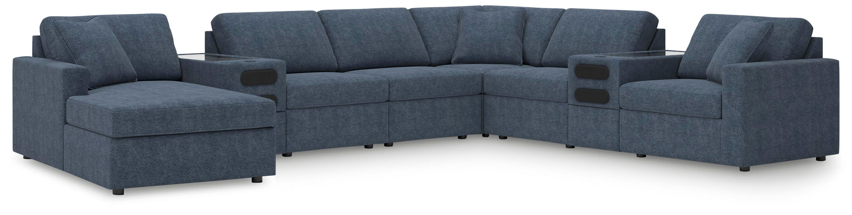 8-PC Sectional with Chaise and Audio Consoles