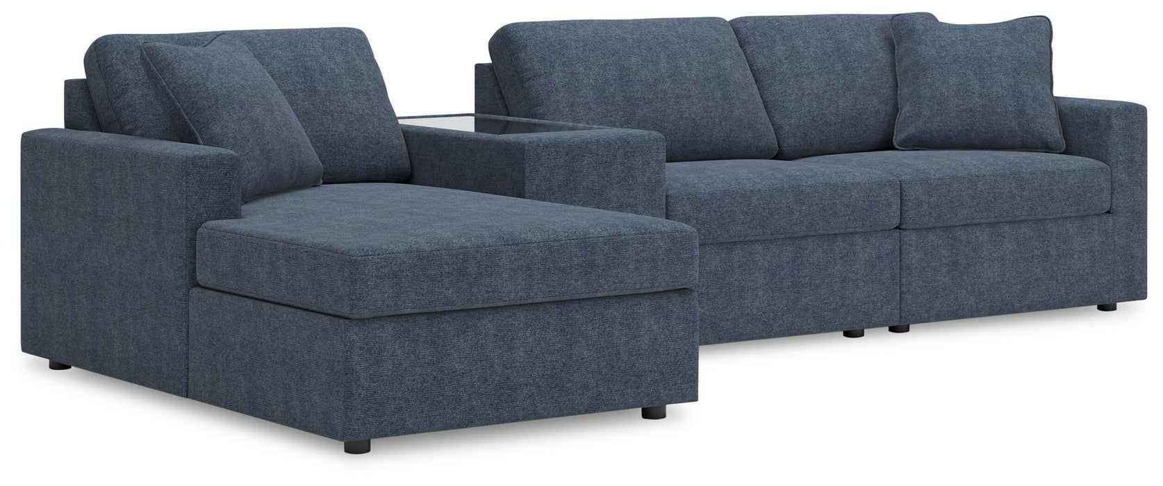 Signature Design Ink 4-Piece Sectional with Chaise and Storage Console