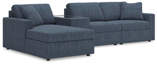 Signature Design Ink 4-Piece Sectional with Chaise and Storage Console