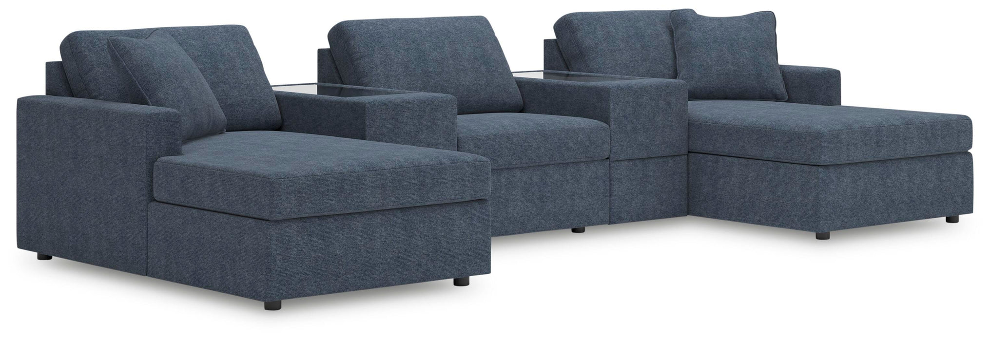 Signature Design Ink 5-Piece Pit Sectional with Storage Consoles