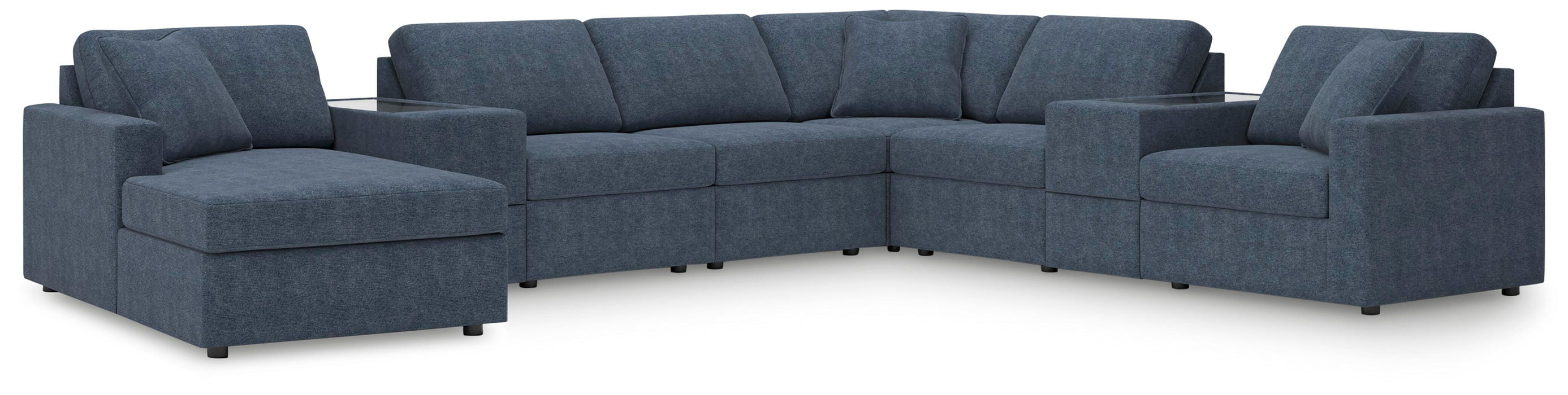 Signature Design Ink 8-Piece Sectional with Chaise and Storage Consoles