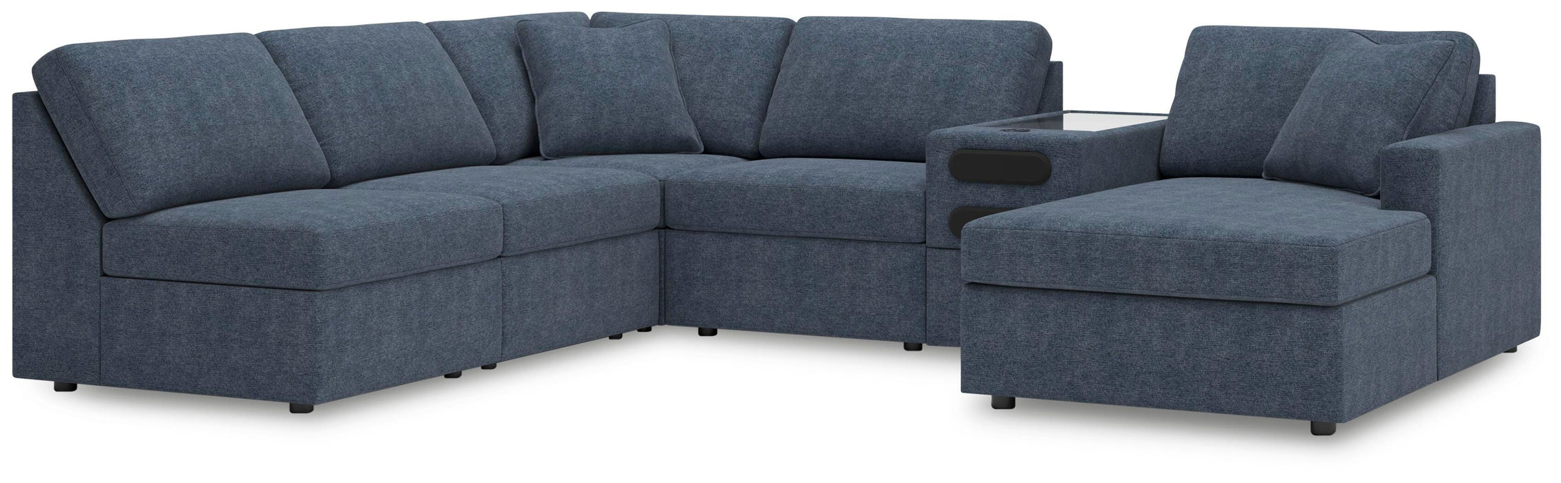 6-Piece Sectional with Chaise and Audio Console