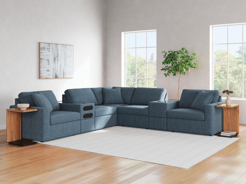 Signature Design Ink 7-Piece Balanced Sectional with Audio and Storage Consoles