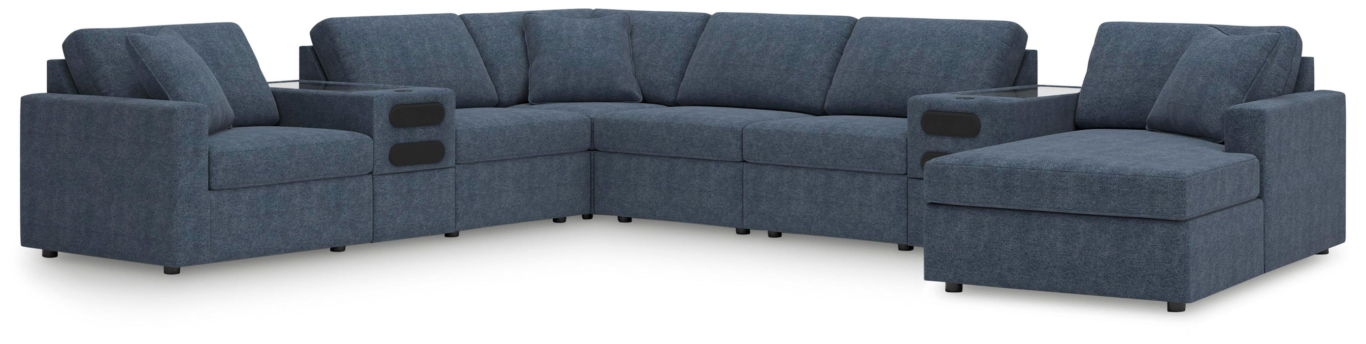 8-PC Sectional with Chaise and Audio Consoles