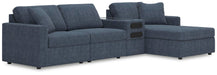4-Piece Sectional with Chaise and Audio Console