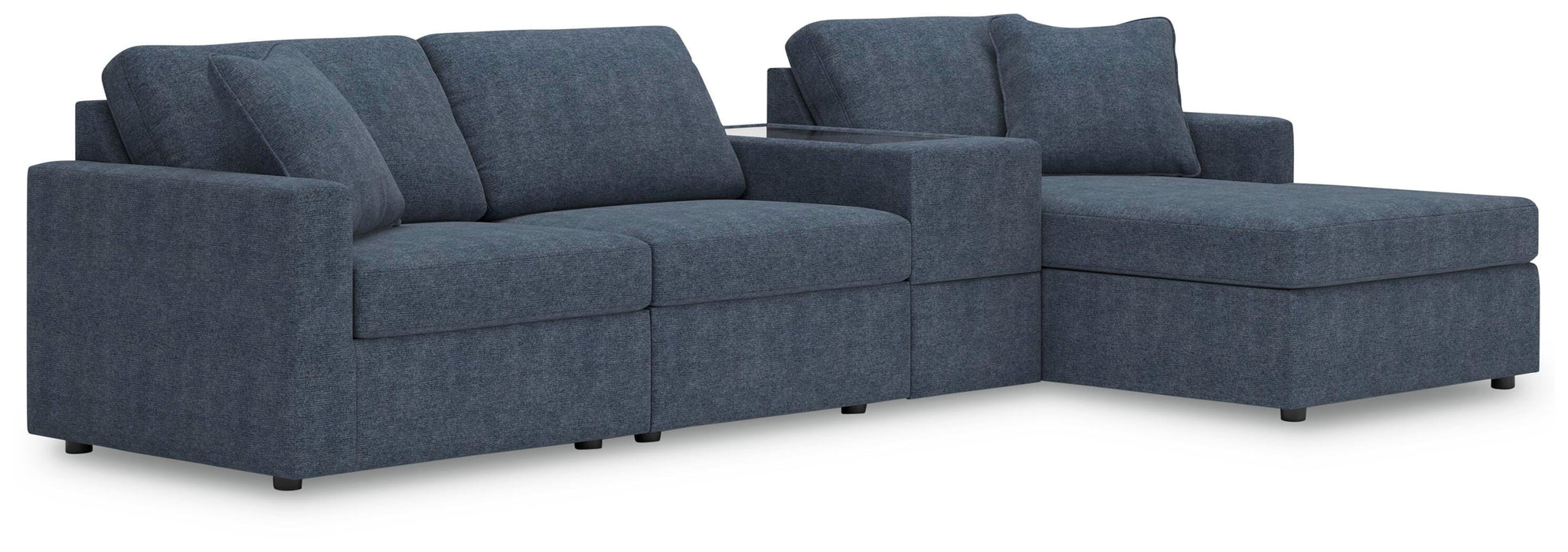 Signature Design Ink 4-Piece Sectional with Chaise and Storage Console