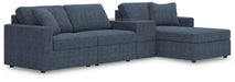 Signature Design Ink 4-Piece Sectional with Chaise and Storage Console