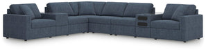 Signature Design Ink 8-Piece Sectional with Audio and Storage Consoles