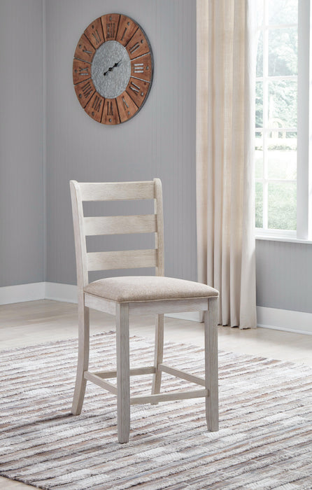 Skempton White/Light Brown Upholstered Barstool (Priced Per Item, Must Order 2, 4, 6, or 8)