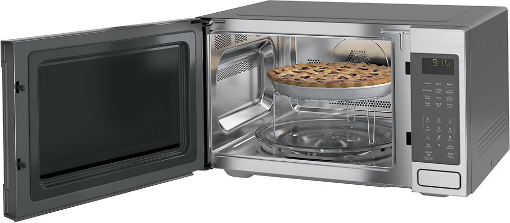 GE - 1.5 Cu. Ft. Mid-Size Microwave - Stainless Steel - display_model