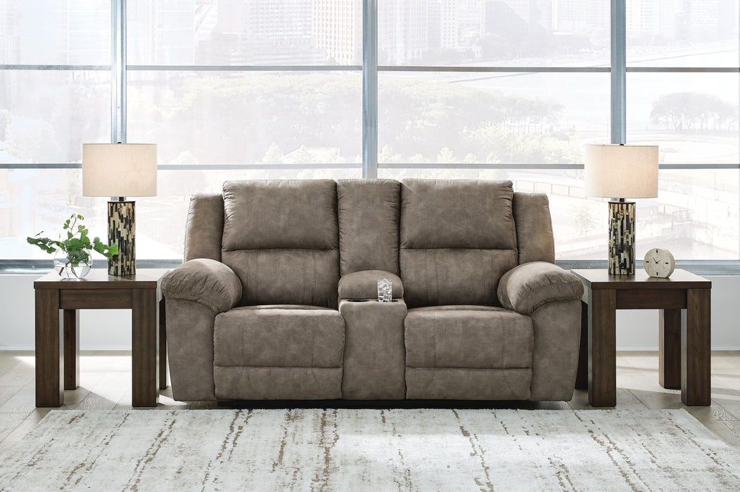 Laresview Fossil DBL Rec Loveseat w/Console