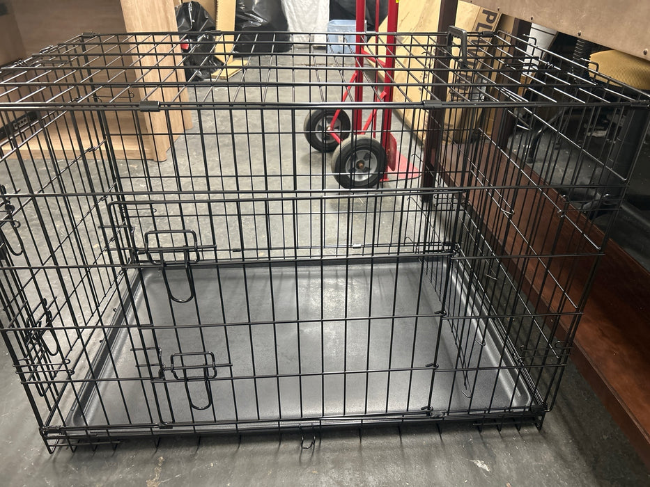 Simenmax Dog Crate, 36 Inch Small Wire Kennel with Divider Panel, Metal Cages with Double Door, Leak-Proof Pan Tray, Folding Portable for Indoor Outdoor Travel - new