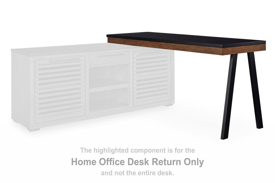 Kallari Warm Brown/Black Home Office Desk Return