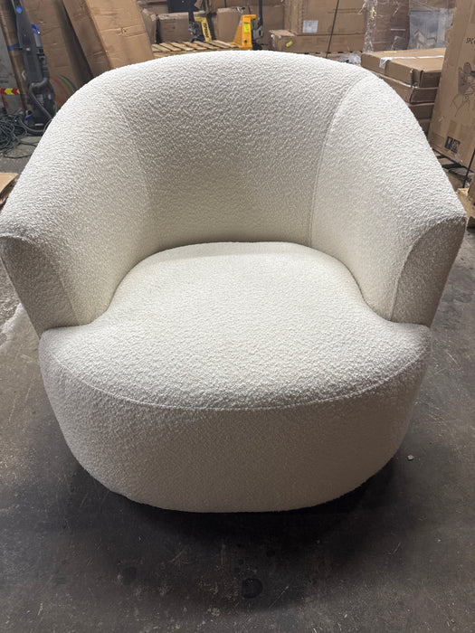 Mainstays Boucle Swivel Accent Chair, Cream - new