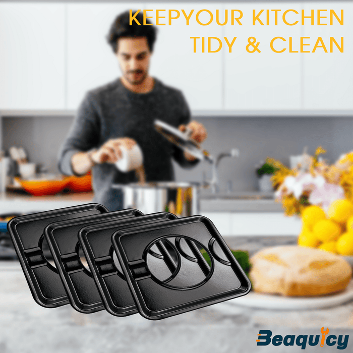 Beaquicy SGP-400 Square Gas Range Burner Drip Pan Porcelain Basics 101 for WP786333 - new