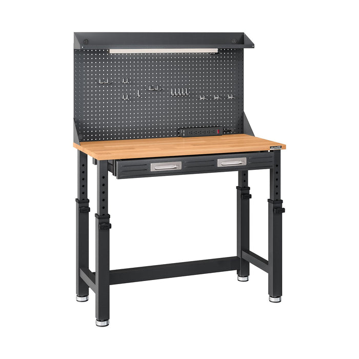 Seville Classics UltraHD Height Adjustable Lighted Work Center, 45"W x 22"D x 50.75-64"H - new