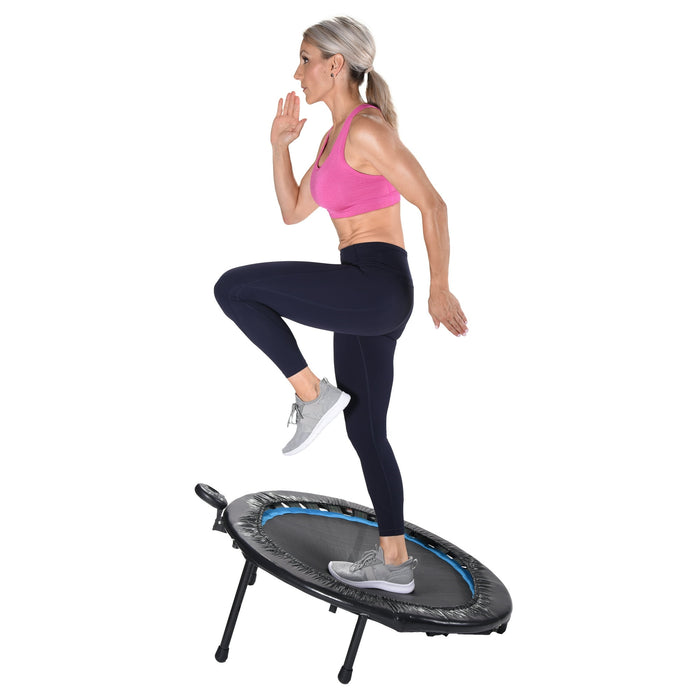 Athletic Works Circuit Trainer Trampoline with Steel Frame, Monitor and Adjustable Incline, 36"Dx12"H, 14 lbs., Black - new