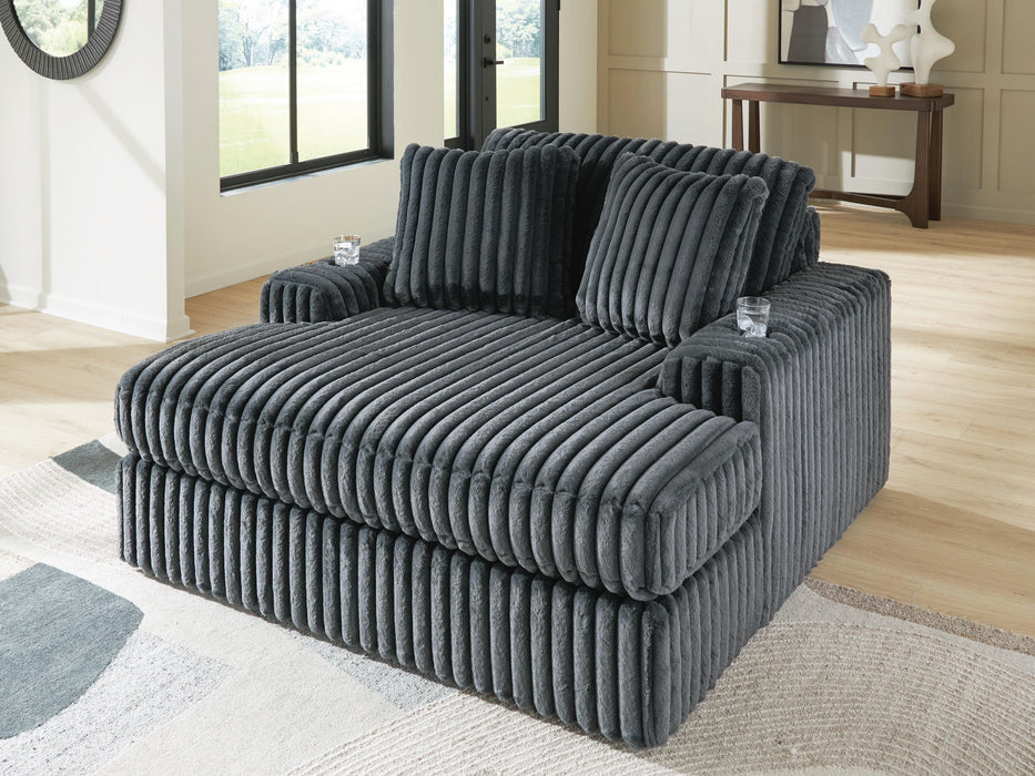 Signature Design Gunmetal Oversized Chaise