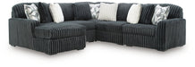 Signature Design Gunmetal 5-Piece Sectional with Chaise