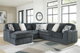 Signature Design Gunmetal 5-Piece Sectional with Chaise