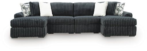 Signature Design Gunmetal 4-Piece Double Chaise Sectional