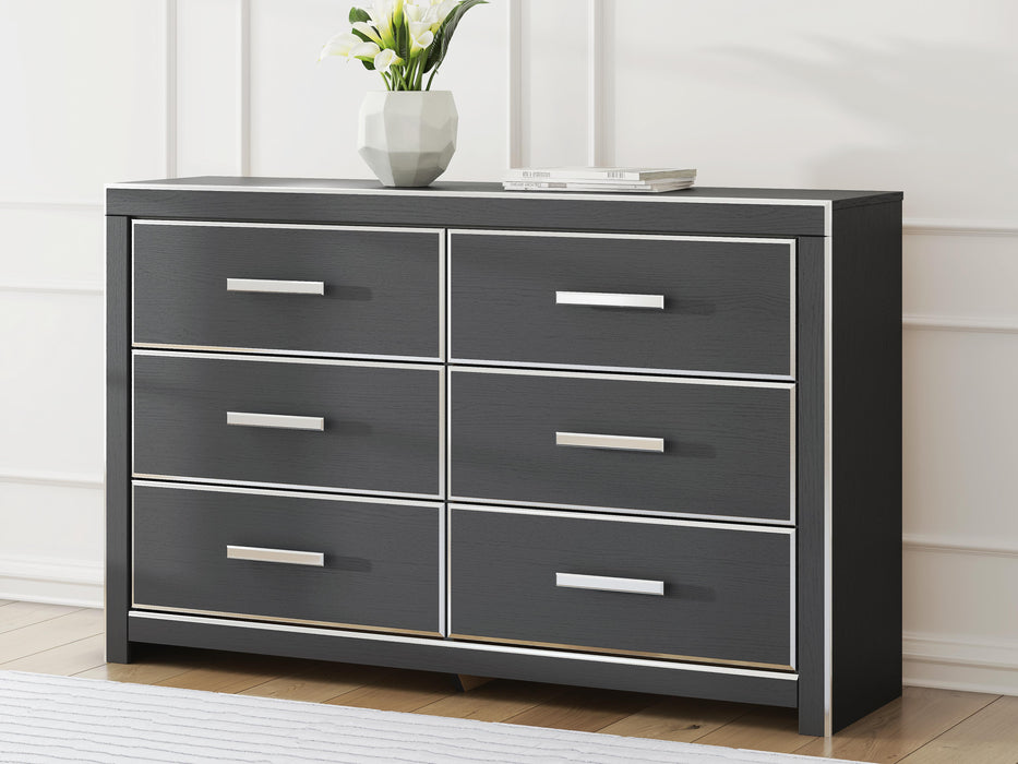 Birmonton Black Six Drawer Dresser