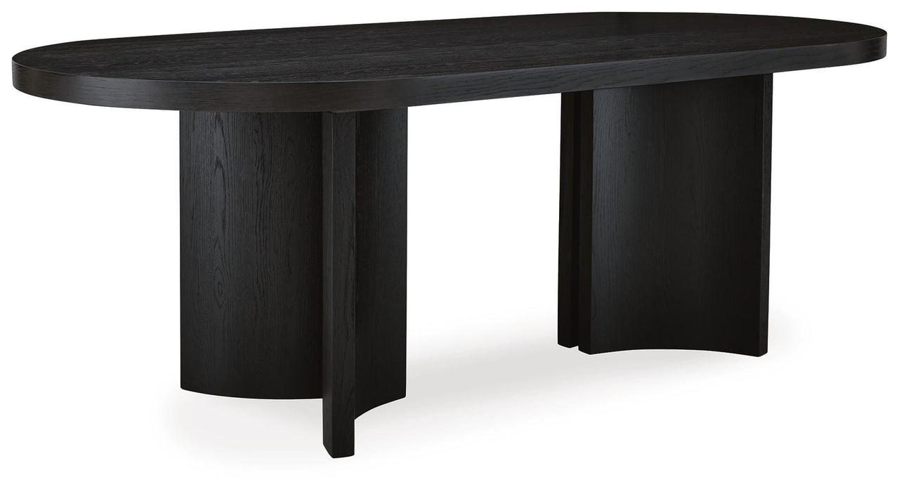 Rowanbeck Black Oval Dining Room Table