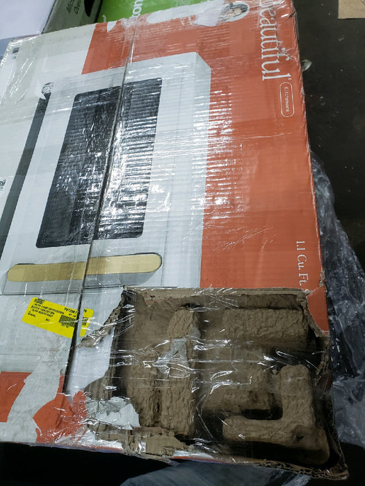 Beautiful 1.1 Cu ft 1000 Watt, Sensor Microwave Oven, White Icing by Drew Barrymore, New - new