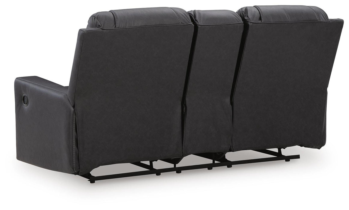 Mackmenville Carbon Mackmenville Reclining Loveseat with Console
