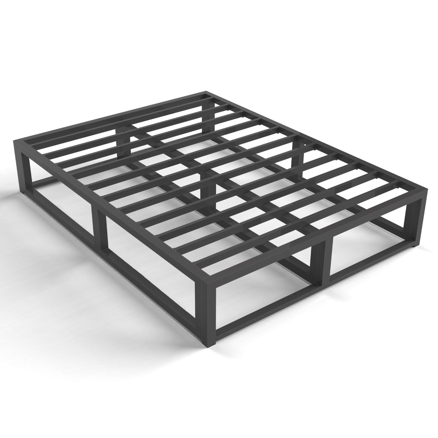 Bilily 10 Inch King Bed Frame with Steel Slat Support, Low Profile King Metal Platform Bed Frame Support Mattress Foundation, No Box Spring Needed/Easy Assembly/Noise Free - new