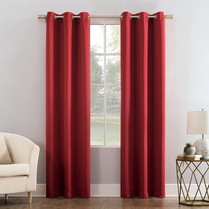 Mainstays Grommet Top Blackout Curtain Panel, 1 Panel, Red, 40" W x 84" L - new