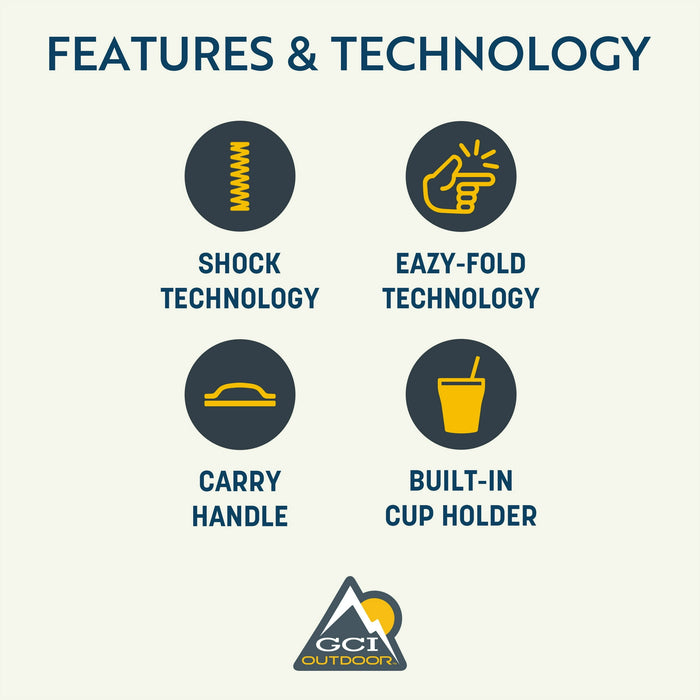 GCI Outdoor Freestyle Rocker Foldable Rocking Camp Chair, Seafoam - new