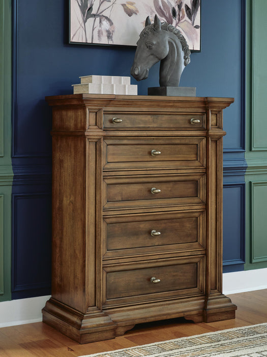 Channley Brown Five Drawer Chest