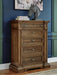 Channley Brown Five Drawer Chest
