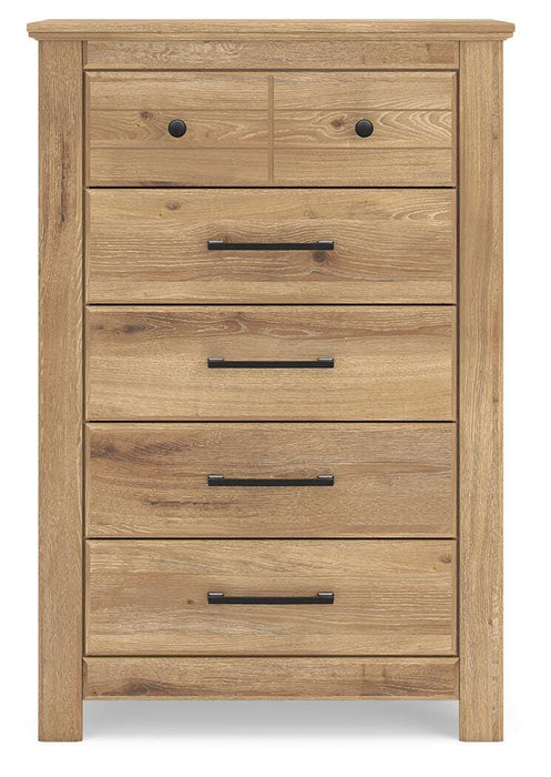 Fenderport Tan Five Drawer Chest